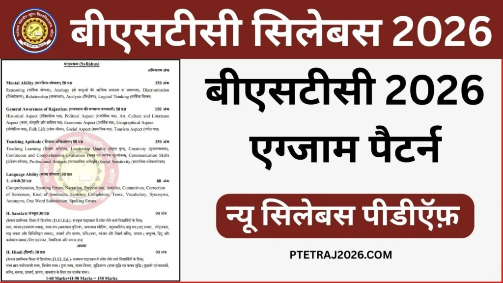 Rajasthan BSTC Syllabus 2026