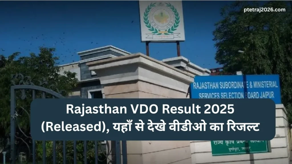 Rajasthan VDO Result 2025